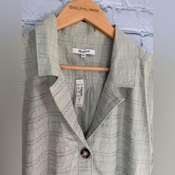 NWT Madewell Seersucker Camp romper. Large - Picture 5 of 5